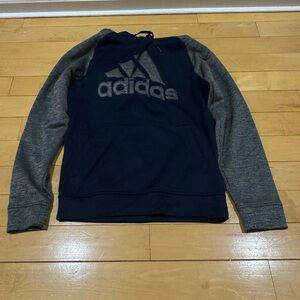 Adidas Men's Navy and Gray Hoodie